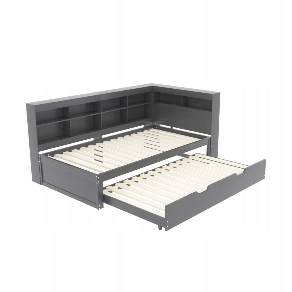 Letto pieghevole 90x200 - Xylo - Grigio con USB