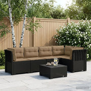 Divano da Giardino 5 Posti con Cuscini Stile Rattan PP 3444052