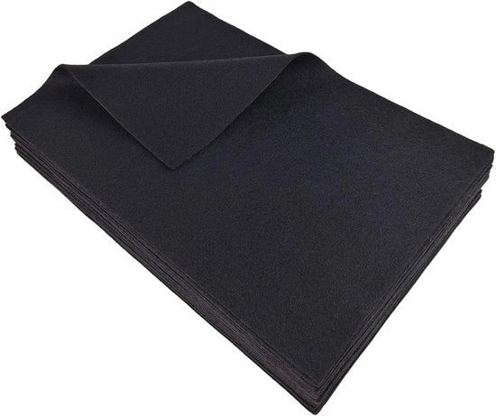 Pannelli di velluto morbidi 14 mm spessore - 20 x 30 cm - Per ricamo e cucito - Nero - Materiali artigianali