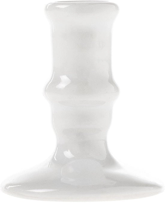 Sostegno a punta per candele sottili – Sostegno per candele manufatto a mano in ceramica – Sostegno a punta robusto per candele sottili – Sostegno per candele sottili per ambienti di soggiorno – Decorazione di interni (Classic Bianco, 1)