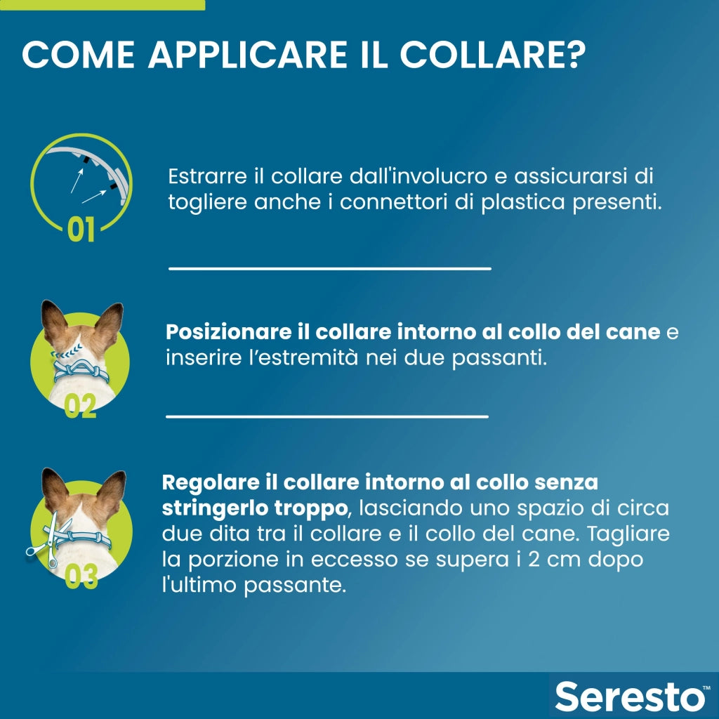 Bayer COLLARE ANTIPARASSITARIO SERESTO per cani fino a kg. 8 cm. 38