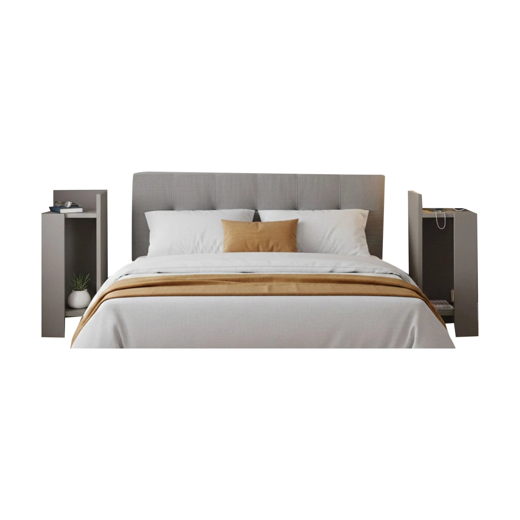 Tartano, set Comodini 4 Ripiani, Grigio Tortora