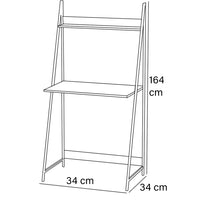 Scrivania a 2 Ripiani Design Industrial Casa Ufficio Legno e Metallo 34x34x164cm