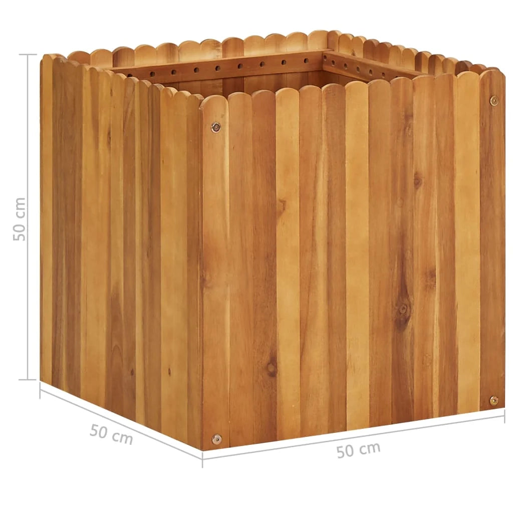Fioriera rialzata per piante e fiori giardino 50 x 50 x 50 cm legno massello di acacia 02_0001071