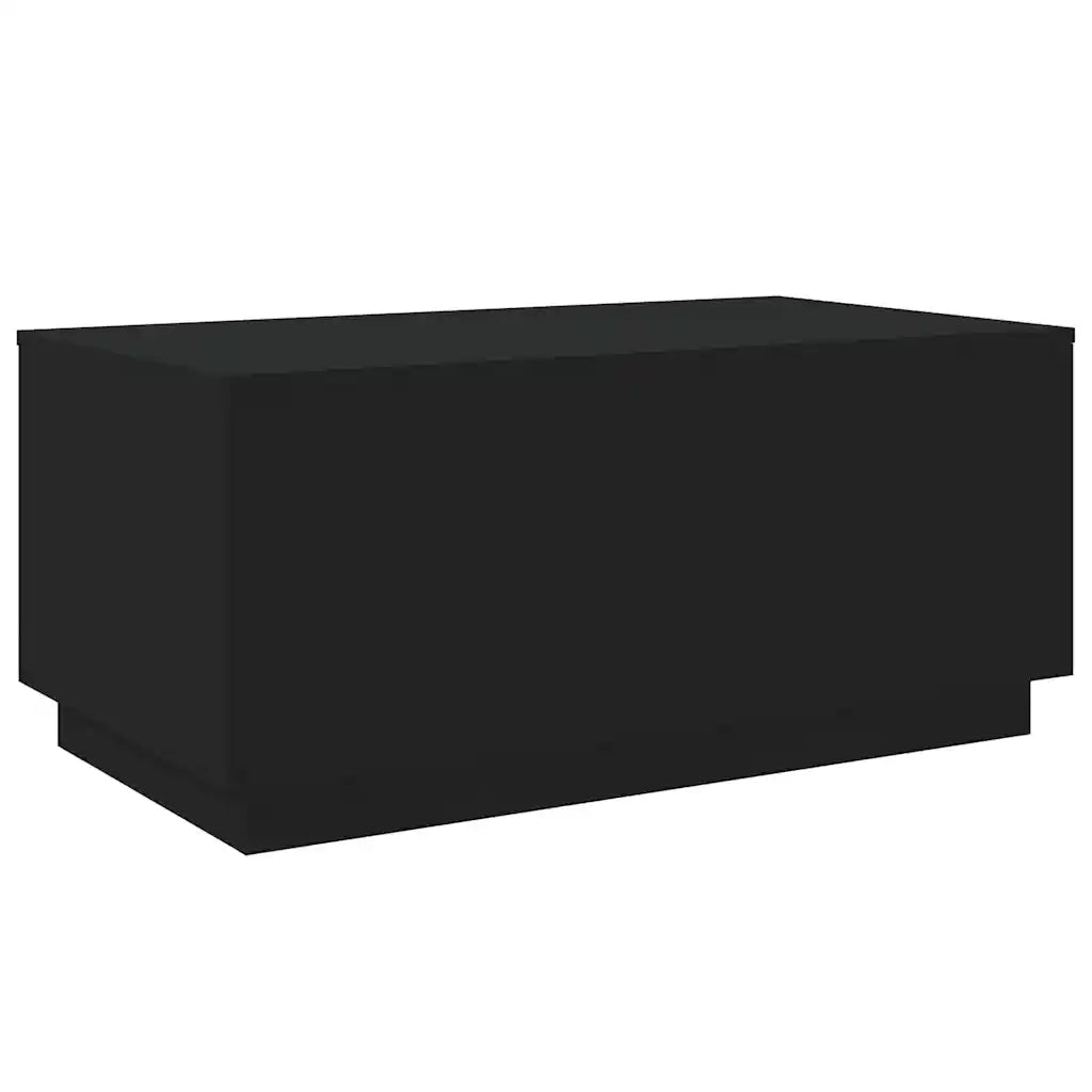 Tavolino da Soggiorno con Luci LED-Tavolino da Salotto-Tavolo Nero 90x50x40 cm