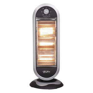 Stufa Elettrica Oscillante 1200W 3 Elementi Alogena Basso Consumo 31x31 H 71cm