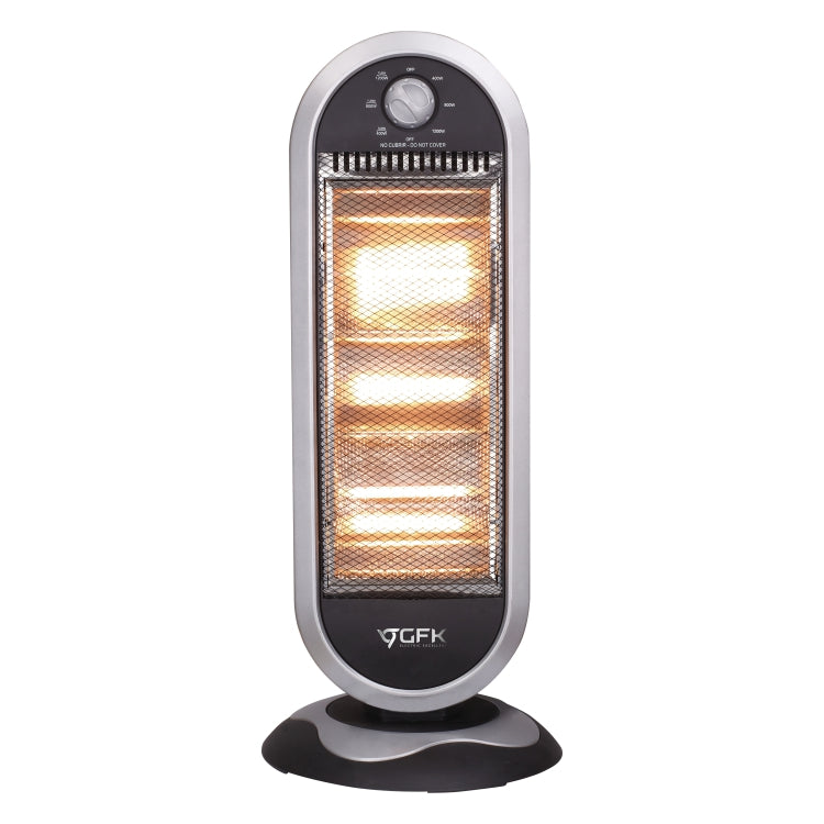 Stufa Elettrica Oscillante 1200W 3 Elementi Alogena Basso Consumo 31x31 H 71cm