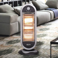 Stufa Elettrica Oscillante 1200W 3 Elementi Alogena Basso Consumo 31x31 H 71cm