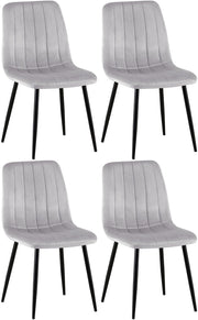Set di 4 sedie Dijon grigio,Velluto