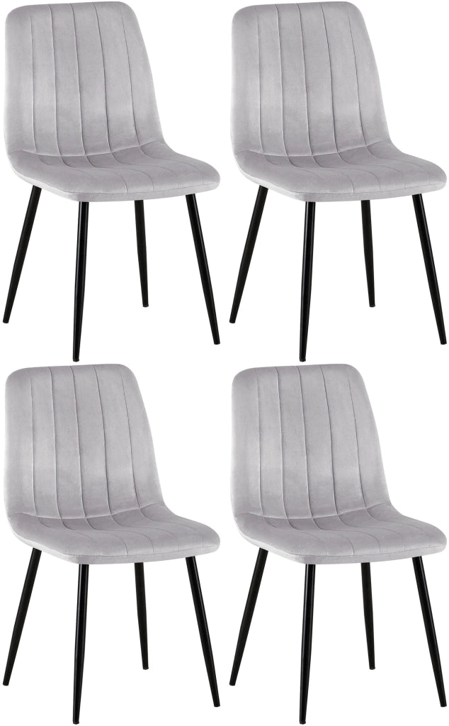 Set di 4 sedie Dijon grigio,Velluto
