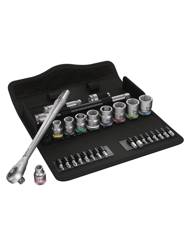 Set di bussole e inserti per avvitare 3/8" WERA 8100 SB 7 Zyklop Metal 3/8" (29 pezzi)