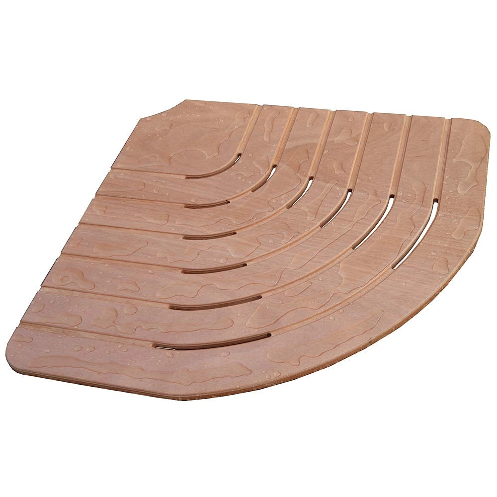 Pedana piatto doccia angolare antiscivolo 74 cm legno marino okumè castel merlino