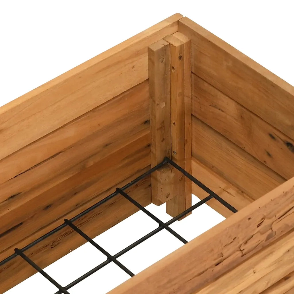 Letto Rialzato 100x40x38 cm Legno di Teak di Recupero e Acciaio