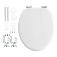 Copri Water Tavoletta WC Universale Legno Mdf Cerniere Cromate Antiruggine