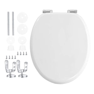 Copri Water Tavoletta WC Universale Legno Mdf Cerniere Cromate Antiruggine