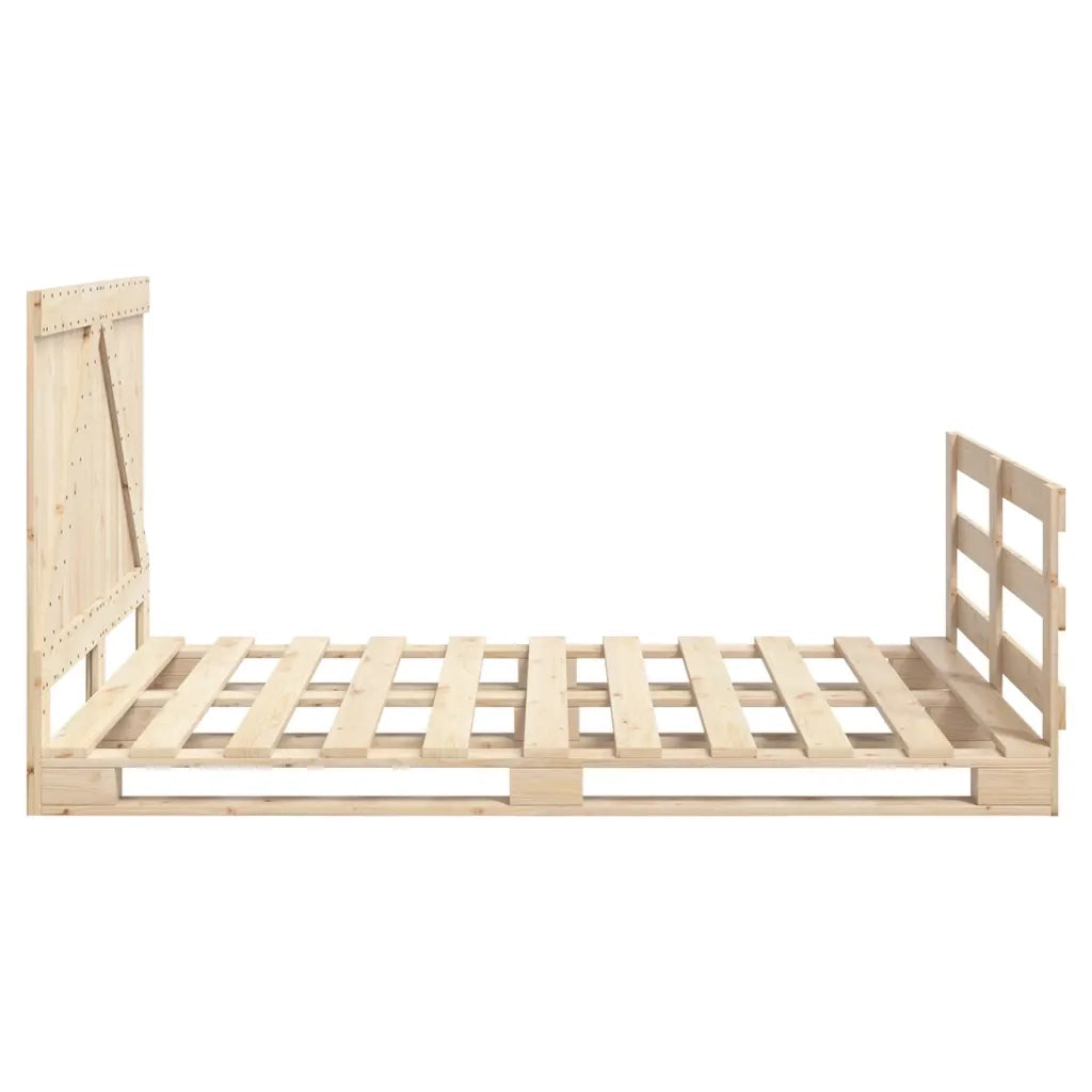 Giroletto con Testiera 140x200 cm in Legno Massello di Pino 3281558