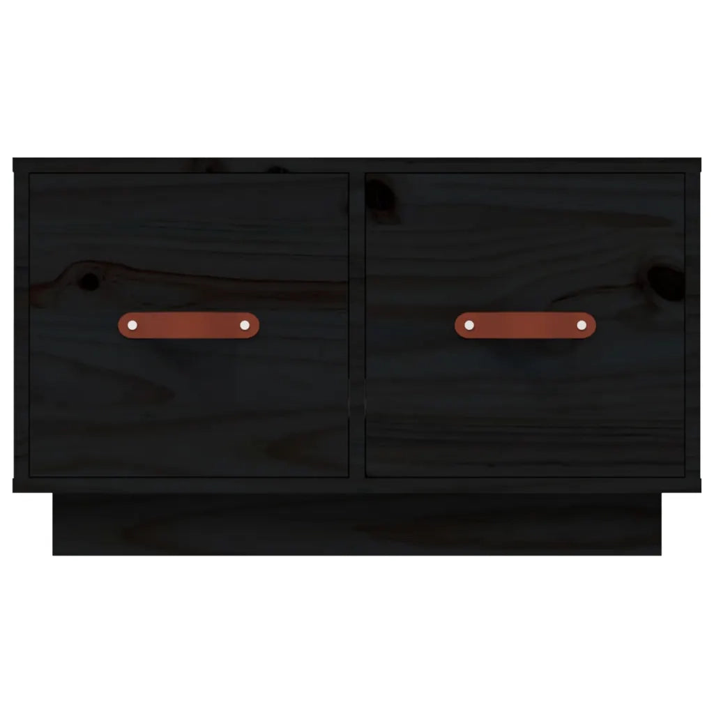Tavolino da Salotto-Tavolino da soggiorno-Tavolo Nero 60x53x35 cm Legno Massello di Pino