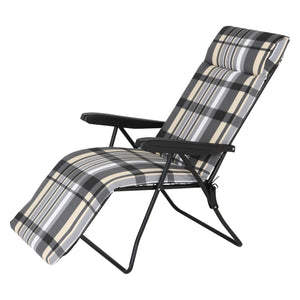 Poltrona Sdraio Automatica Relax Cuscino Anatomico Poggiapiedi 6posizioni Grigio