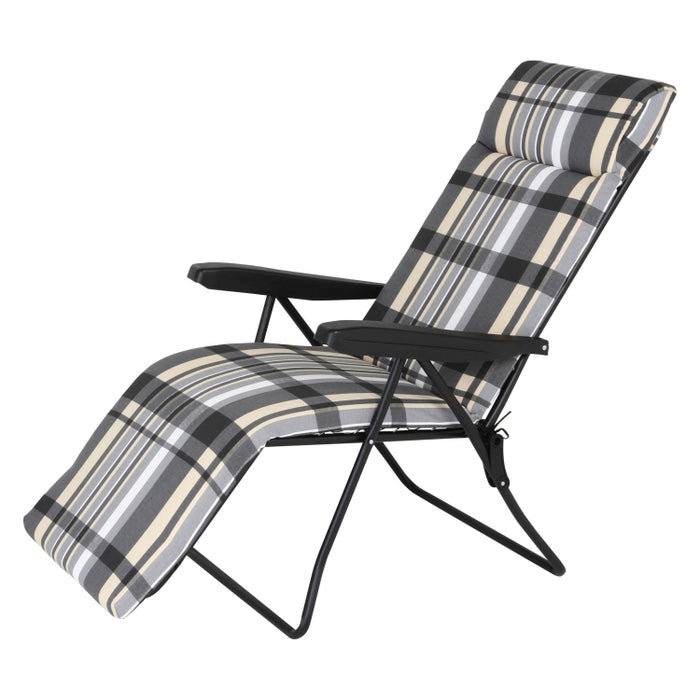 Poltrona Sdraio Automatica Relax Cuscino Anatomico Poggiapiedi 6posizioni Grigio