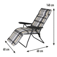 Poltrona Sdraio Automatica Relax Cuscino Anatomico Poggiapiedi 6posizioni Grigio