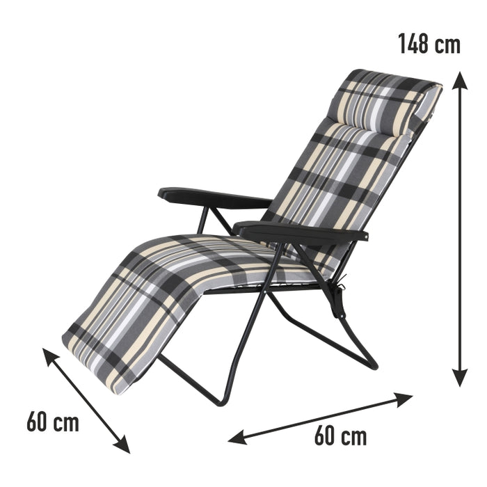 Poltrona Sdraio Automatica Relax Cuscino Anatomico Poggiapiedi 6posizioni Grigio