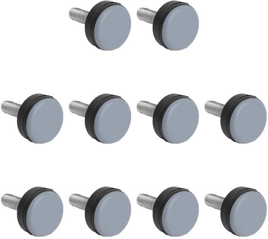 Piedini di livellamento 10x con cuscinetti PTFE - piedini per mobili M6 - regolabili - robusti e resistenti