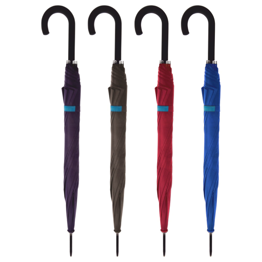 kIT 4 Pz Ombrello Grande Automatico 8 Stecche in Fibra Antivento col. ass