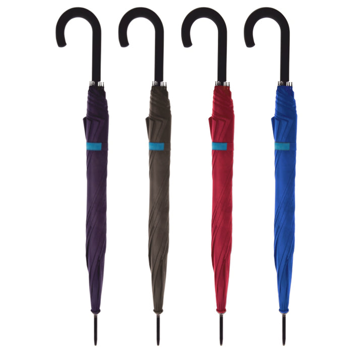 kIT 4 Pz Ombrello Grande Automatico 8 Stecche in Fibra Antivento col. ass