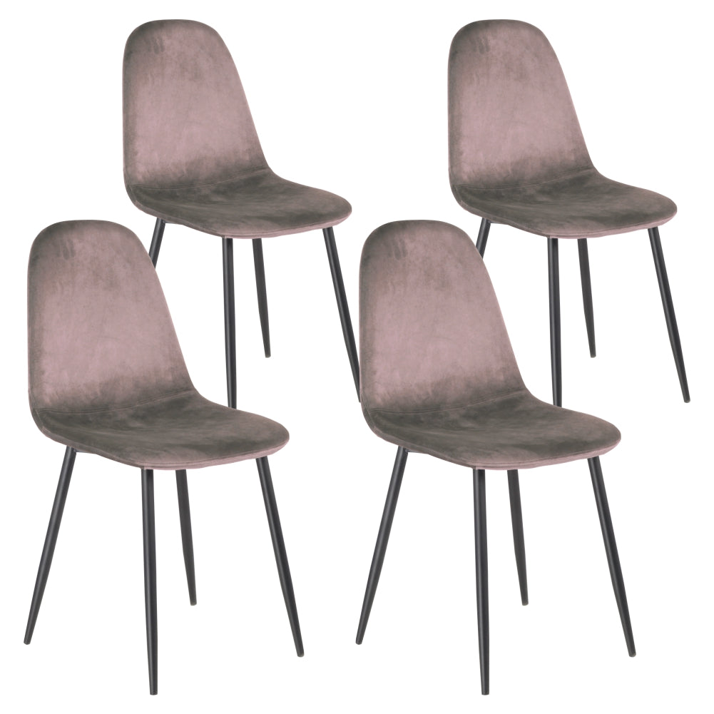 Sedia Poltroncina in Velluto Set 4pz, Sedie per Sala da Pranzo, Ristorante Fango