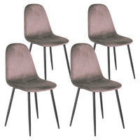 Sedia Poltroncina in Velluto Set 4pz, Sedie per Sala da Pranzo, Ristorante Fango