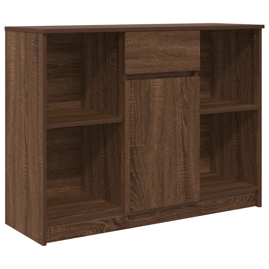 Credenza | Madia | Buffet da pranzo | Armadio da pranzo con Cassetto Rovere Marrone 101x35x76 cm in Truciolato