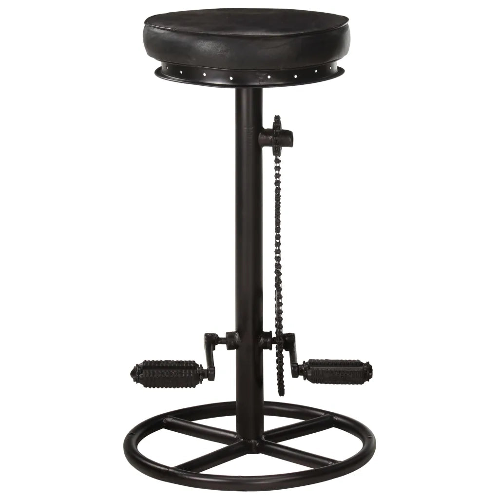 Sgabelli da Bar 2 pz Neri in Vera Pelle di Capra cod mxl 68004