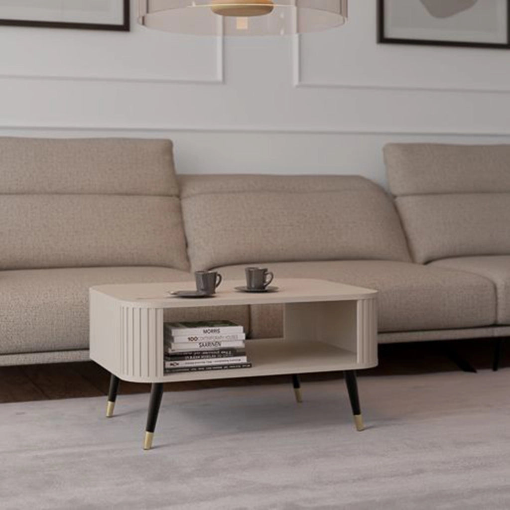 Lipatofa, Tavolino da Salotto un Vano, 80x60x42h cm Beige