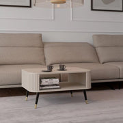 Lipatofa, Tavolino da Salotto un Vano, 80x60x42h cm Beige