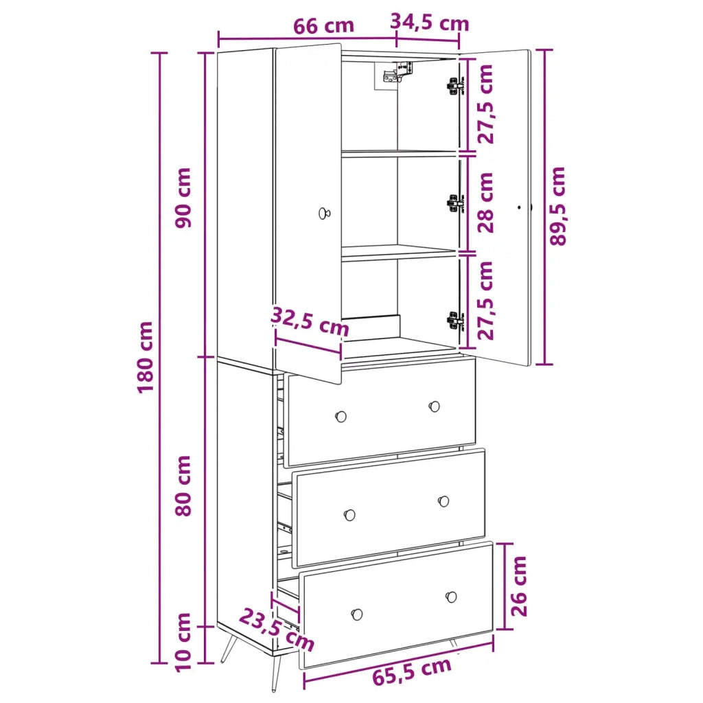 Set di armadi 2 pcs Grigio Cemento 66 x 34,5 x 90 cm 3416883