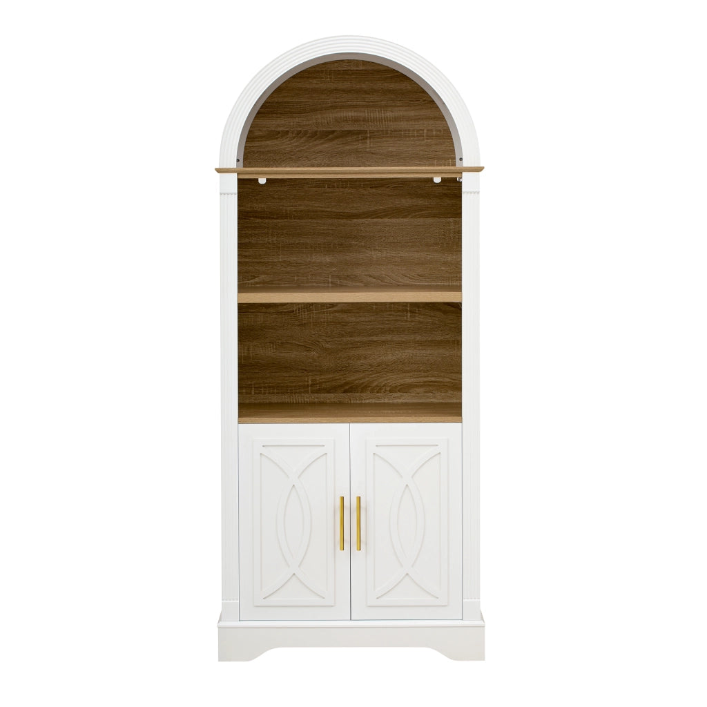 Credenza da cucina con 2 ante; 3 vani e LED - per cucina - 76.2x40.1x180 cm - bianco