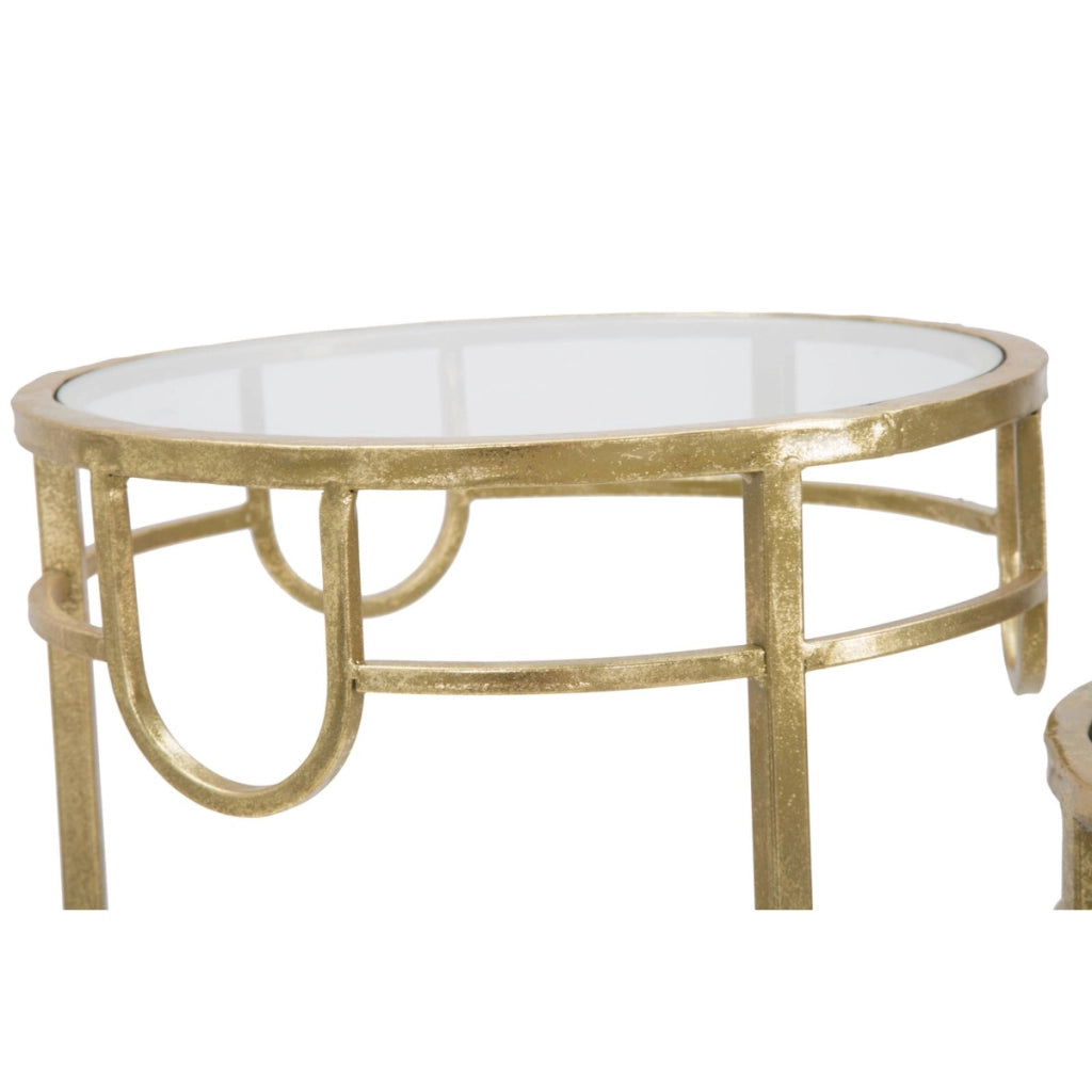 Set di Tavolini VKH428, Oro, Metallo, 33x33x70 cm
