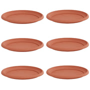 Set di 6 vassoi rotondi per fiori 27 x 27 x 2 cm resistenti leggeri dal design elegante in plastica rosso mattone 02_0059340