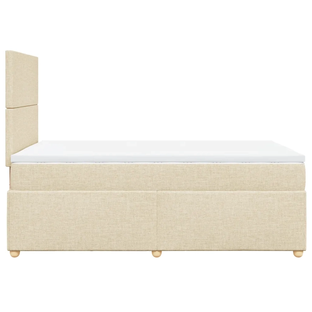 vidaXL Giroletto a Molle con Materasso Crema 120x190 cm in Tessuto