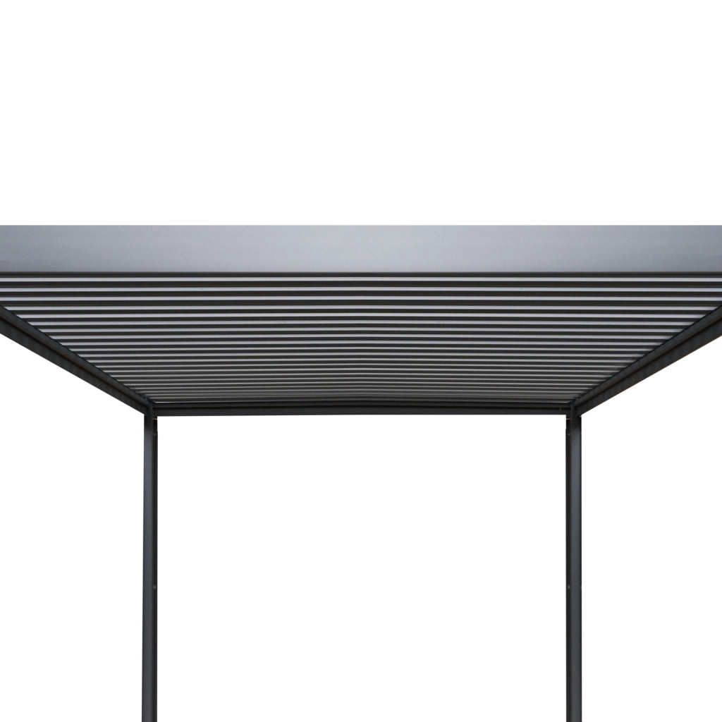 Pergolato in alluminio 3x3m grigio con luci LED e tetto regolabile