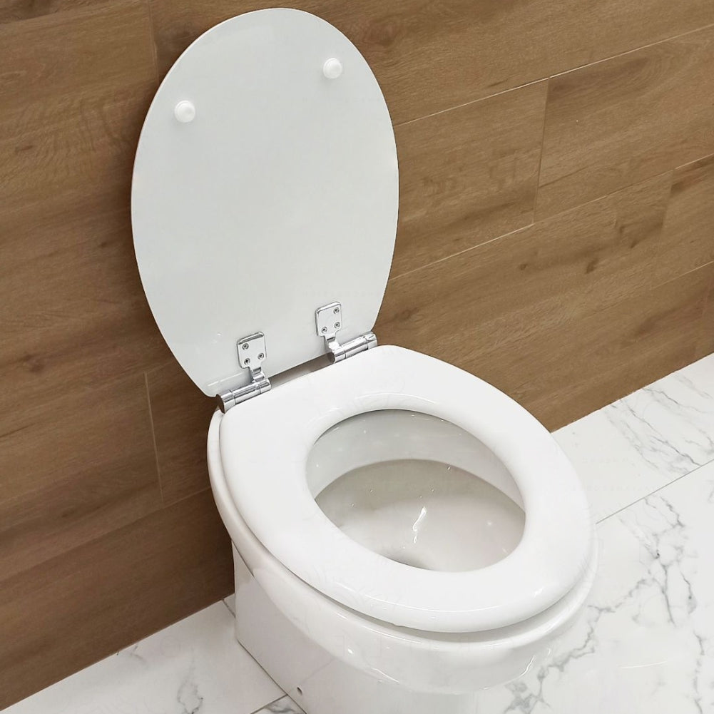 Kit 2 Copri Water Universli in Legno MDF Laccato Lucido Cerniere in Accaiio