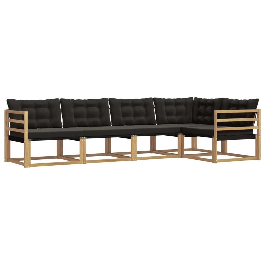 Set di divani da esterno 5 pz Bianco e Nero 3388674