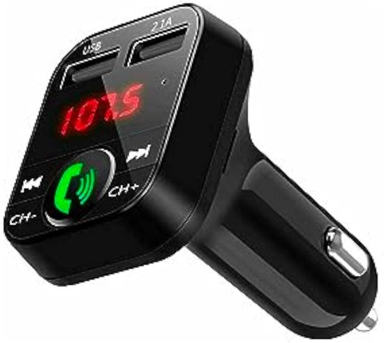 Adattatore Bluetooth V5.0 per riproduttori di musica in auto e camion, ricevitore di radio, adattatore con due porte di ricarica USB da 2.1A