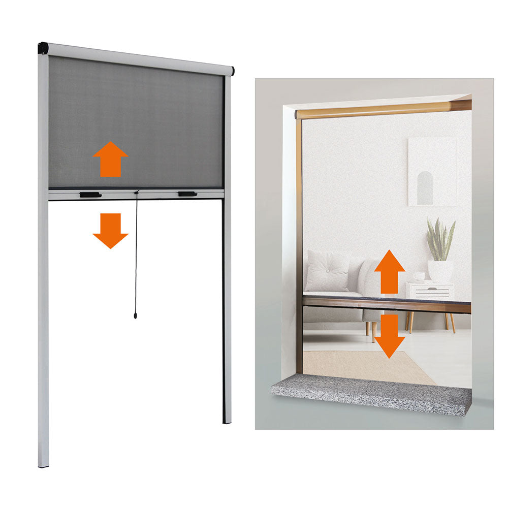 Zanzariera a Rullo per Finestra Flash Misure Personalizzabili Formato: 120x160 mm, Colore: Marrone