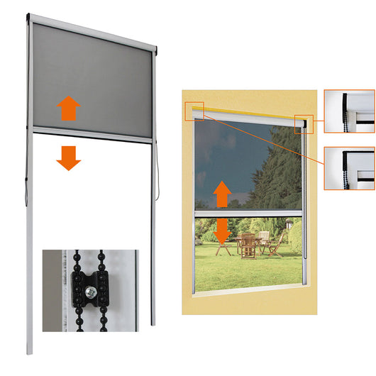 Zanzariera a Rullo con Catenella Verticale Finestre e Porte Special Colore: Antracite, Formato: 120x250 mm