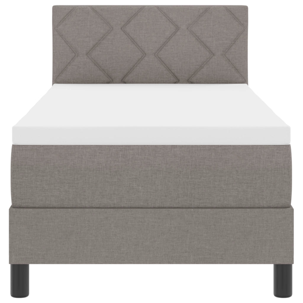 Letto a Molle con Materasso & LED Tortora 80x200 cm Tessuto