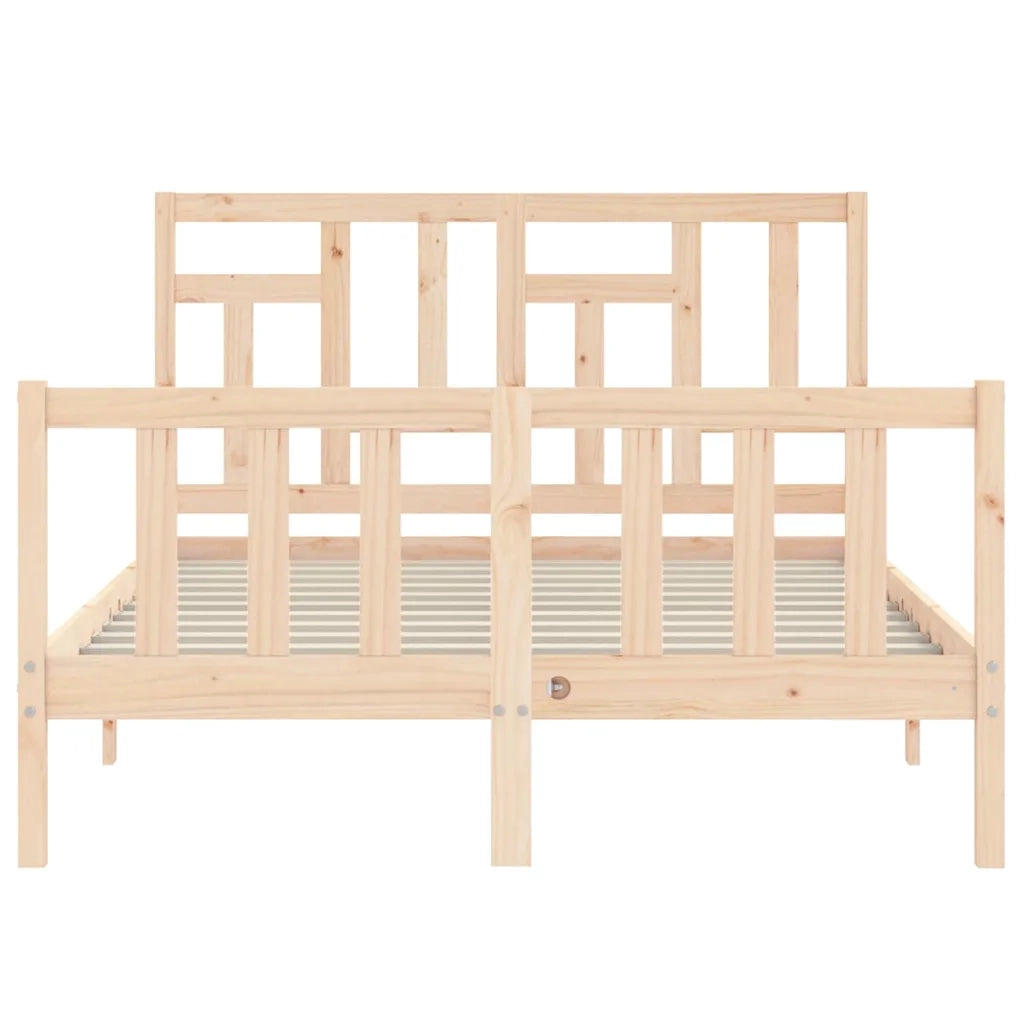 Letto matrimoniale | Letto per adulti | Giroletto senza Materasso 140x200 cm in Legno Massello di Pino