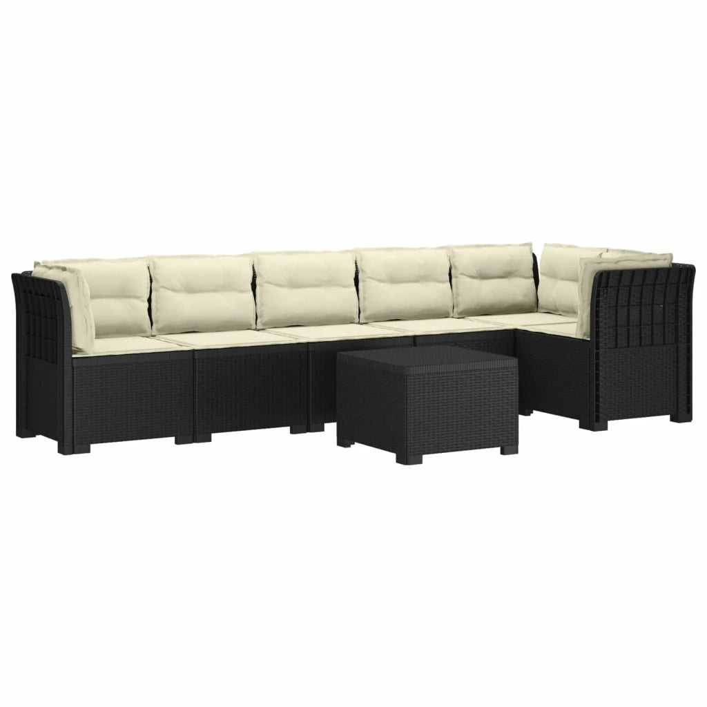 Divano da Giardino 6 Posti con Cuscini Aspetto Rattan PP 3444122