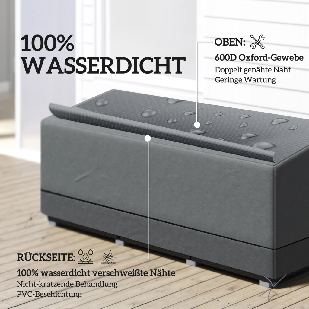 Copertura per Mobili da Giardino Impermeabile Antigelo Anti-UV 600D Oxford ¨C zephmum ¨C 190x72x76cm Grigio Chiaro