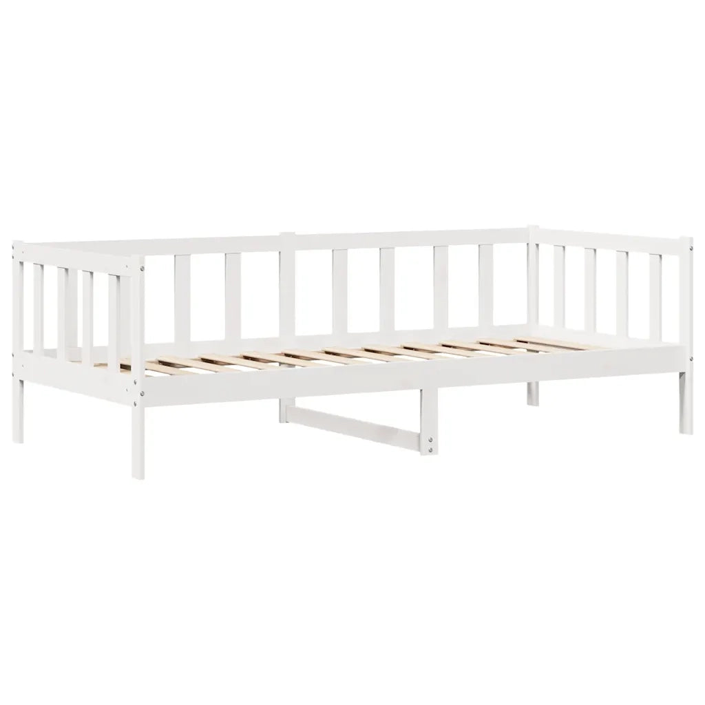 Dormeuse con Cassetti Bianco 90x190 cm Legno Massello di Pino